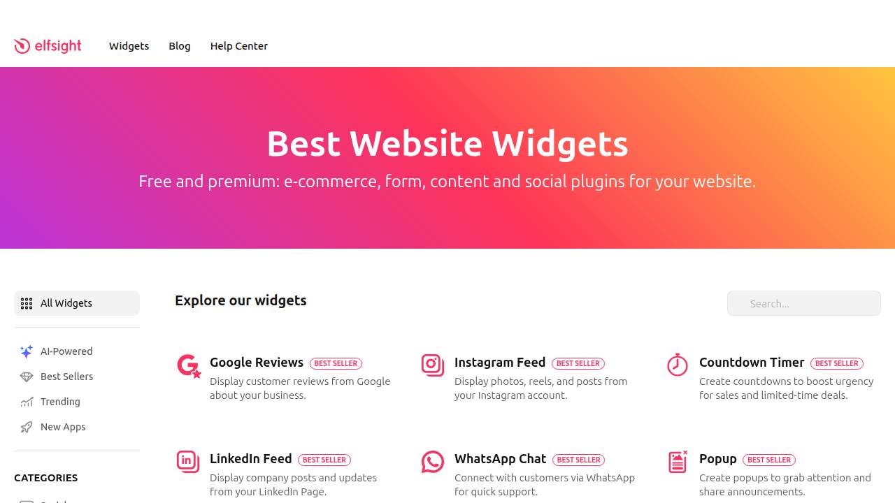 Elfsight Widget Screenshot